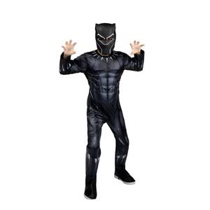 lot 6004 image: MARVEL Boys Deluxe Black Panther Costume, Kids Superhero Halloween Costume, Child - Officially Licensed size M