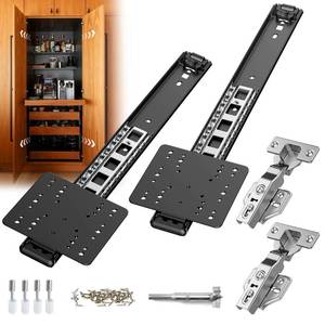lot 6017 image: Pocket Door Slide Hardware,Pocket Door Slides,Pocket Door Slides for Kitchen & Cabinets,Pivot Door Rail,Recessed Slide (14 inch,Set 1)