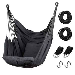 lot 6021 image: Hommtina Hammock Chair Hanging Rope Swing, Max 300 Lbs Hanging Chair with Pocket & Durability Perfect for Outdoor, Home, Bedroom, Patio, Yard (Pillows NOT Included,Dark Gray)
