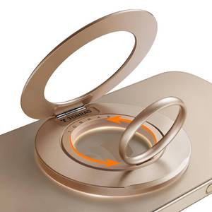 lot 6062 image: TORRAS Upgrade Gen2.0 (Dual-Ring) Fit for MagSafe Phone Grip Ring Holder, Kickstand Magnetic, Compatible with MagSafe Accessories for iPhone 17161514131211 Samsung, Google, Android, Desert Gold