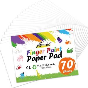 lot 6070 image: 70 Sheets Finger Paint Paper, 11.8 x 15.7 Thick Art Paper for Kids & Toddlers, Ideal for Finger Painting, Crayons, Watercolor, Markers, Classroom Home Art Projects, Gift for Toddlers