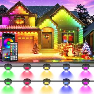 lot 6081 image: A100 FT Permanent Outdoor Lights, Waterproof 2-in-1 Eaves & Ground Stakes LED String Lights with AppRemote Control for House, Garden�� Smart Color-Changing Lighting for Halloween Christmas Decorations