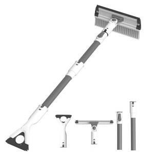lot 6100 image: Eakertte 47.3 Ice Scrapers for Car Windshield and Car Snow Brush and Ice Scraper, Heavy Duty Extendable Snow Brush for Car, 180° Pivoting Head for Truck & SUV