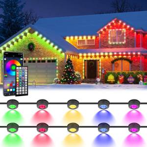 lot 6107 image: A200 FT Permanent Outdoor Lights, Waterproof 2-in-1 Eaves & Ground Stakes LED String Lights with AppRemote Control for House, Garden�� Smart Color-Changing Lighting for Halloween Christmas Decorations