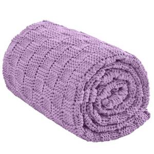 lot 6129 image: Wellfeel Knitted Weighted Blanket Adult, No Beads Heavy Blanket 60�� x 80 12lbs, Breathable Chunky Knit Blanket, Cooling Weighted Blanket for Hot Sleepers, Christmas Home Decor (Lilac)