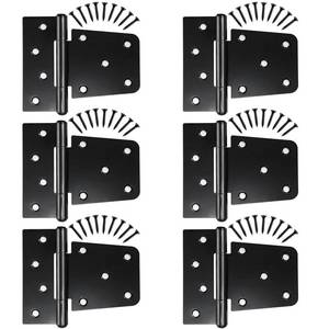 lot 6148 image: Heavy Duty Gate Hinges 6 Pack, Black Iron 3.5 Inch Door Hinges for Wood Shed Barn Door Fence Gate Swing Door (Screws Included)