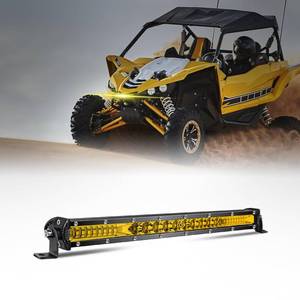 lot 6166 image: MAYELLO 10 Inch Amber LED Light Bar Spot Flood Combo Beam Slim Single Row Driving Lamp for Off Road Trucks Pickup Car ATV UTV SUV Bumper