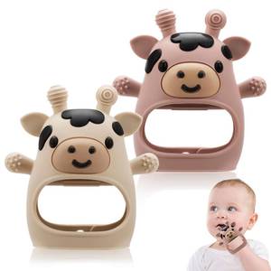 lot 6167 image: 2 Pack Baby Teething Toys 0-6 6-12 Months, Adjustable Anti Dropping Wrist Teething Mittens, Food Grade Silicone Baby Chew Toys for Sucking Needs Teether for Newborns Infants Teething Relief