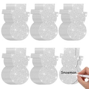 lot 6168 image: BBTO 100 Pcs Christmas Decoration White Snowflake Cutouts with Glue Point 4 Inch Glitter Snowflake Shape Cutouts Paper Decorations for DIY Projects Craft Classroom Bulletin Board Winter Party Decor
