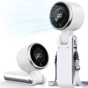 lot 6183 image: Bearwind Portable Handheld Turbo Fan - 5 Gear High Speed 4000mAh Rechargeable Mini Personal Hand Fan Blow Cold Air, Battery Operated Travel Essentials, Beach Vacation, Gifts for Women, Men (White)