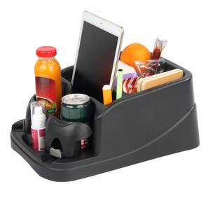 lot 6188 image: nbnhxnff Big Center Console for Cars, Trucks, Minivans, SUVs, with 2 Adjustable Cup Holders for Car, Back Bench and Front Seat or Floor, Universal Center Console Organizer (Black)