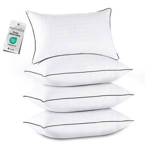 lot 6189 image: JOLLYVOGUE Pillows Queen Size Set of 4, Collection Bed Pillows for Sleeping, Hotel Quality Pillows for Side, Back and Stomach Sleepers, Soft and Supportive Oeko-Tex Certified Down Alternative Filling