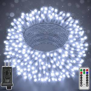 lot 6223 image: Ccinny 196FT 600 LED White Christmas Lights, Timer & Memory Function, 8 Modes Christmas String Lights Plug in Fairy Lights for Xmas Tree Holiday Garden Party Decor
