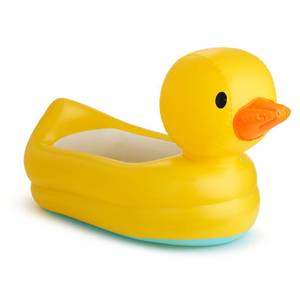 lot 6226 image: Munchkin Duck Inflatable Baby Bathtub for Babies 6-24 Months, White Hot Heat Alert, Great for Home or Travel, Classic Yellow Ducky