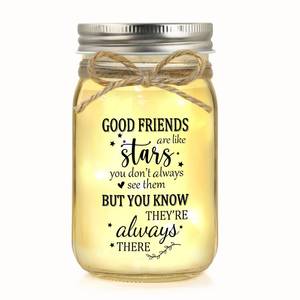 lot 6237 image: Friendship Gifts for Women, Gifts for Best Friend Woman, Best Friend Birthday Gift for Women, Gift for Friends for Valentines Day Christmas, Mason Jar Light Night Home Decor