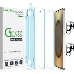 lot 6244 image: amFilm Auto-Alignment OneTouch for Samsung Galaxy S25 Ultra 6.9 Screen Protector  Camera Lens Protector, Tempered Glass, 30 seconds Installation, Bubble Free, Case Friendly, Anti-Scratch 22 Pack