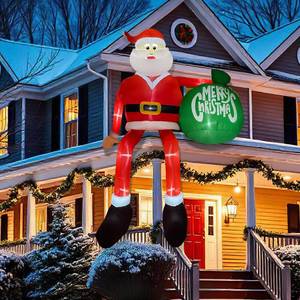 lot 6250 image: OurWarm 15FT Christmas Inflatable Outdoor Decoration, Climbing Santa Giant Christmas inflatables Christmas Blow Ups with LED Lights, Inflatable Christmas Decorations Outdoor for Lawn Yard Xmas Decor
