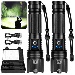 lot 2355 image: TIMSUMR Rechargeable LED 90,000 Flashlights High Lumens, 2 Pack Super Bright Flash Light with 5 Modes, High Powered Handheld Flashlight for Home Camping Hiking Night Work