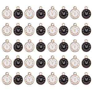 lot 2362 image: SUNNYCLUE Alloy Enamel Clock Charms Enamel Pendant Charm Christmas New Year Alloy Clock Charms for Jewelry Making Charm Bracelet Necklace Earrings Nail Art Adult DIY Crafts Beginners
