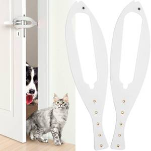lot 2363 image: 2Pcs Cat Door Holder Latch Larger Cat Door Alternative to Keep Dogs Out of Cat Litter Boxes and Food with 5 Adjustable Sizes Strap 2.5-6 Wide Fast Latch Strap Lets Cats in Easy to Install White