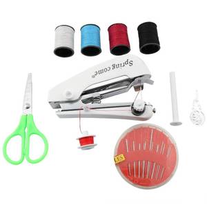lot 2364 image: Ruiwaer Portable Manual Sewing Machine Set 25x15.5x3.5cm Hand Sewing Machine for Clothing, Silk, Hem, Curtain, Fabric