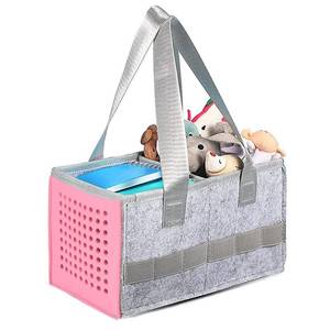 lot 2369 image: CBDYWVR Carrying Case for Tonie Box, Felt Organizer Case for Toniebox 2 Starter Set, Tonies Bag for Toys, Holds 30-40 Tonies Figures Characters with Handle (Pink)