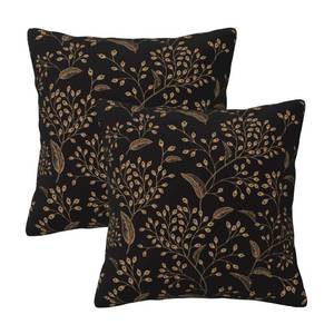 lot 2371 image: zhedongsj Black and Gold Floral Leaf Vintage Throw Pillow Covers 18x18 in Set of 2 Modern Farmhouse Home Decor Pillowcase Cushion Cover for Living Room Cushion Sofa Bed