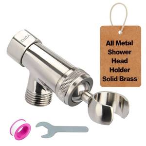 lot 2388 image: All Metal Shower Head Holder,Adjustable Handheld Shower Arm Bracket, Hand held Showerhead Mount B-Style Brushed Nickel