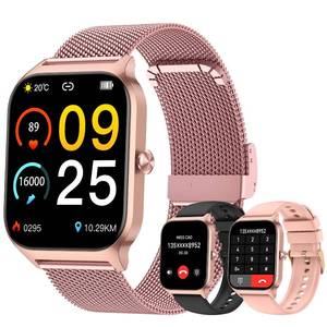 lot 2393 image: Smart Watch for Women Fitness Tracker Rose Gold Bluetooth Make Answer Call Digital Mens watches Waterproof Run Smartwatch Android Phone iPhone Samsung Compatible Sleep Heart Rate Monitor Pedometer