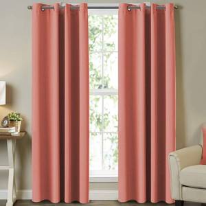 lot 2397 image: Thermal Insulated Sliding Window Curtains, Blackout Curtains for Living Room Energy Efficient Window CurtainsDrapes Solid 2 Panels Each Panel 52 in x 108 in (W x L) Grommet, Solid Coral