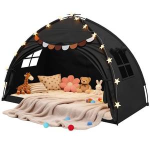 lot 3892 image: JWPEHOE Bed Tent Twin Full Size Bed Tent for Kids Foldable Bunk Canopy Tents Privacy Space Blackout Toddler Sleeping Tents Breathable Portable Cottage Drafty Room for Indoor Bedroom