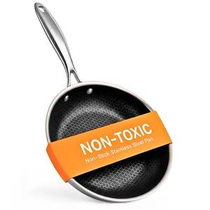 lot 3896 image: Ziruma Non-Toxic Frying Pan, Non Stick 8 Fully Clad for Fast & Even Heat, PFOA-Free, Premium 304 Stainless Steel Handle, Induction Compatible, Oven Safe to 500°F