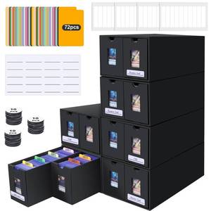 lot 3912 image: aopule 11000 Card Storage Box, 2000 Toploader Card Storage Box for Commander Display,with 72 Dividers, Labels & Tapes,Fit for TCG, PTCG, MTG