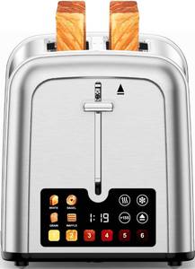 lot 3915 image: Touch Screen Toaster 2 Slice Retro Stainless Steel,Best Prime 2 Slice Toaster Wide Solt with 6 Shade Settings, Perfect for Waffles, Bagels and More 238TCB(Two slice)
