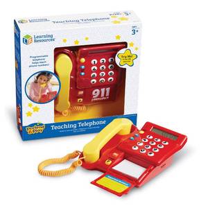 lot 3918 image: Learning Resources Teaching Telephone - 1 Piece, Ages 3 Toddler Learning Toys, Pretend Play Telephone, Toy Telephone, Phone for Kids, Pre-Recorded Greetings, Develops Memory Skills