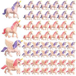 lot 4310 image: Chunful 12 Pcs Unicorn Cake Toppers Mini Small Birthday Cupcake Toppers Plastic Unicorn Figurine Lovely Flying Horse Cake Decoration Miniature Figurines for Theme Baby Shower Birthday Party
