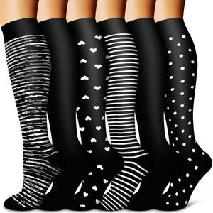 lot 4319 image: BLUEENJOY Copper Compression Socks for Women & Men (6 pairs) - Best Support for Nurses, Running, Hiking, Recovery