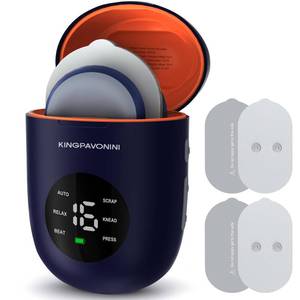 lot 4322 image: KingPavonini Wireless TENS Unit, Muscle Stimulator for Pain Relief, Portable Rechargeable TENS EMS Machine, LED Screen, Remote, Dual Channel 6 Modes 16 Intensity Massager, Charging Case (Blue)