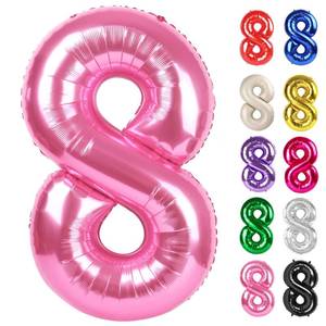 lot 4327 image: Pink Number 8 Balloon 40 Inch, 8 Balloon Number, 8th Birthday Decorations, Pink Party Supplies for Boys Girls