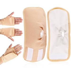 lot 4333 image: 2pcs Castor Oil Packs for Hands, Reusable Hand Castor Oil Wrap Adjustable Castor Oil Pads Prevent Leakage (Khaki)