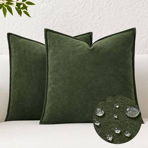 lot 4335 image: Kevin Textile Spring Waterproof Decorative Pillow Covers Moss Green 20x20 Inch Pack of 2 Soft Boucle Textured Throw Pillowcases Elegant Accent Pillows for Couch Sofa Chair Bed Indoor Outdoor