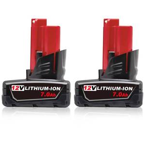 lot 4336 image: VANON 7.0Ah 12V MWL1806 Battery Replacement for Milwaukee 12V Battery Lithium Ion Compatible with Milwaukee 12 Volt 48-11-2401 48-11-2402 48-11-2460 48-59-2401 Cordless Power Tools 2 Pack