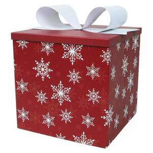 lot 4344 image: BIOBROWN Medium Christmas Gift Boxes with Lids for Presents, 9x9x9 Inches Snowflake Design Collapsible Gift Box for Party, Holiday, Xmas
