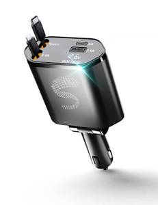 lot 4352 image: Retractable Car Charger USB C Fast Charging 120W, Car Accessories Cigarette Lighter Adapter Car Charger iPhone16 15 14 13 12 11 Car Essentials Gift for Travelers, Men, Women