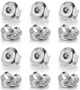 lot 4357 image: Earring Backs for Studs, Moconar 12 PCS 925 Sterling Silver Earring Backs Replacements, Hypoallergenic Secure Ear Pierced Backings for Studs White Gold