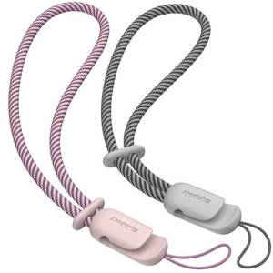 lot 4363 image: SURPHY 2 Pack Phone Lanyard for Cellphone Case, Phone Wrist Strap for Case, Cellphone Strap with 2-Color Braided, Charm Wrist Lanyard for Women and Men, Pink & Gray