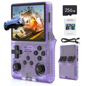 lot 4375 image: FVBADE ��30000 in 1�� R40S PRO Handheld Game Console 3.5 inch IPS Screen Mini Retro Console 3800mAh Portable Pocket Arcade 12 Mainstream Emulator 256G TF Card Transparent