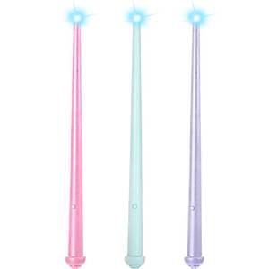 lot 4414 image: Skylety 3 Pieces Light up Wand Magic Light and Sound Illuminating Princess Wand Fairy Favors Party Accessory for Cosplay Masquerade(Pink, Purple, Blue)