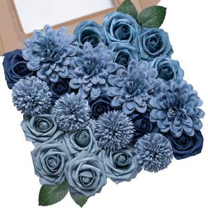 lot 4431 image: SWNAWE 59PCS Blue Christmas Tree Decorations Set, Artificial Christmas Picks, Christmas Tree Filler, Ornaments, Poinsettia Flowers for Holiday Party Table Xmas Tree Decor