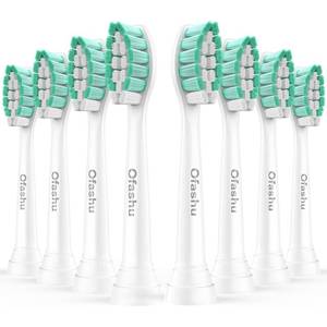 lot 4451 image: Ofashu Replacement Brush Heads for Philips Sonicare Click-on Electric Toothbrush Heads Compatible with Plaque Control C1 C2 4100 5100 6100 2 Series HX9024, 8 Pack White